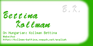 bettina kollman business card